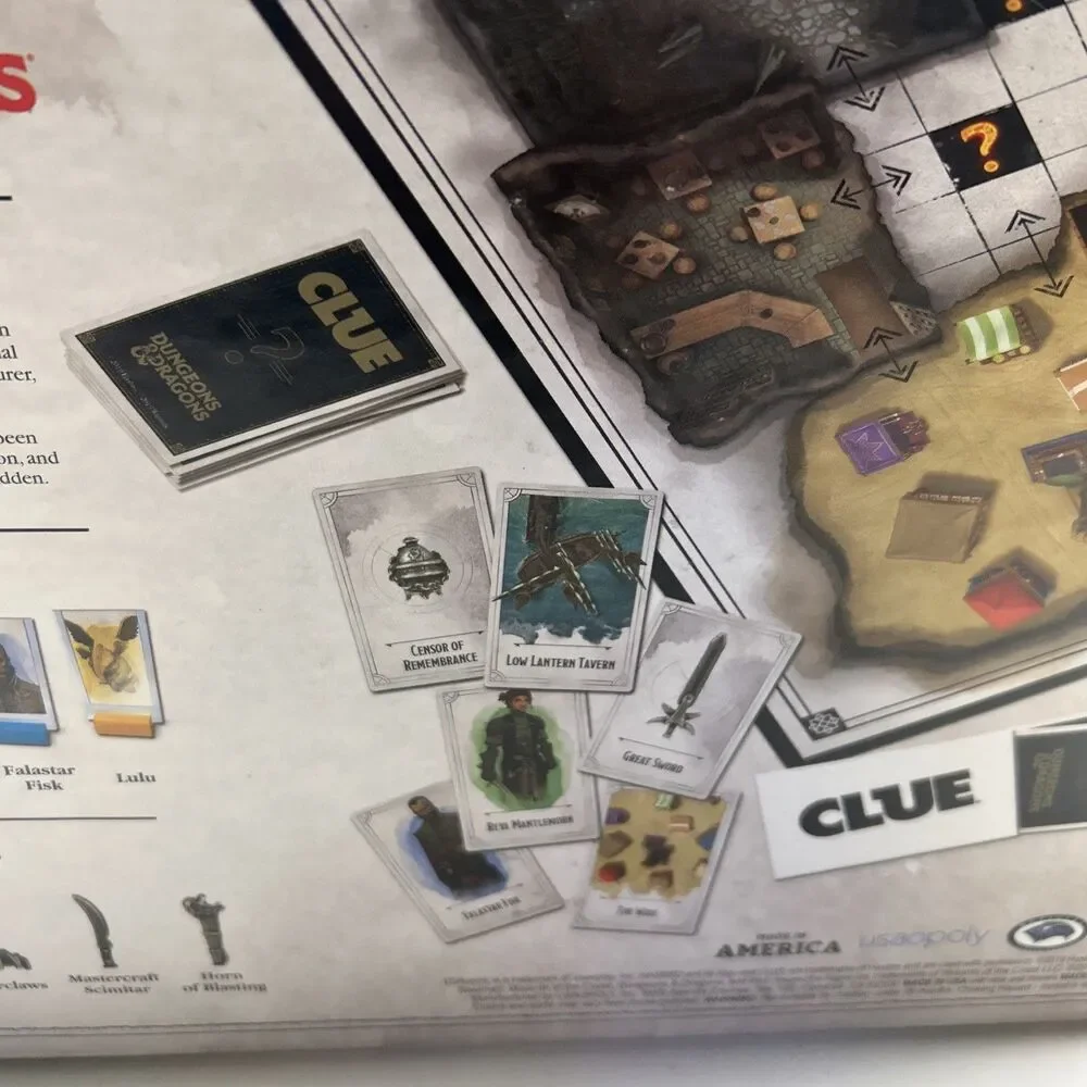Dungeons & Dragons Clue Board Game‎ Complete D&D Hasbro 2019 Complete